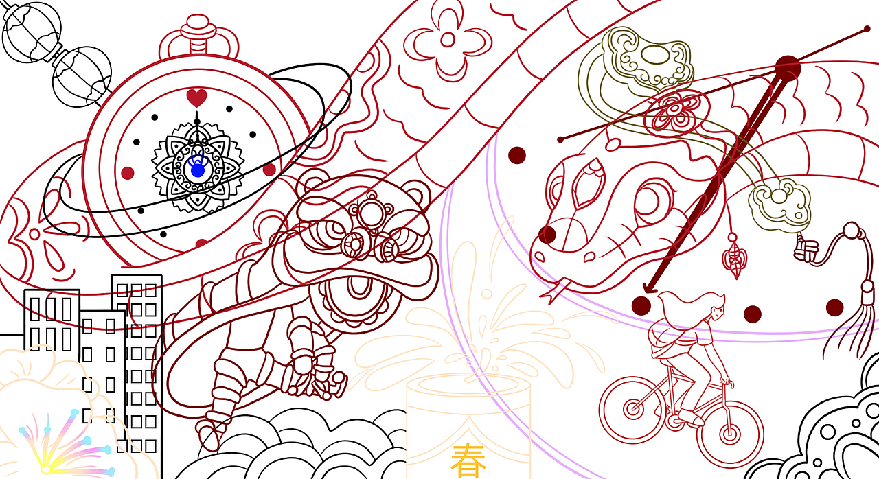 2025乙巳蛇年海报