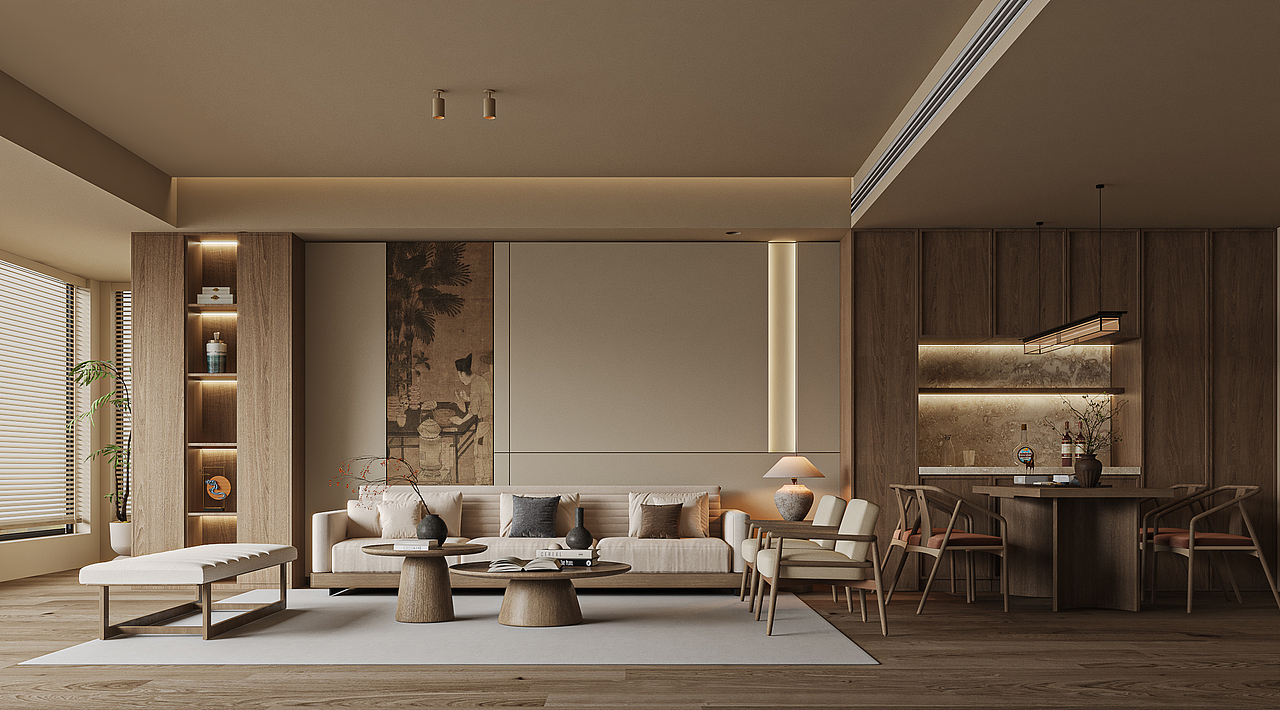 宋氏美学客厅效果图表现（图ZMzgzNDkwMDMy） - 家装设计 - 站酷设计师王彤ing原创素材 - 站酷ZCOOL