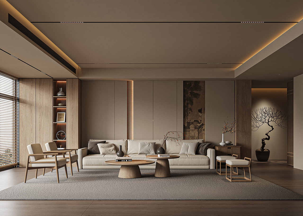 宋氏美学客厅效果图表现（图ZMzgzNDkwMDM2） - 家装设计 - 站酷设计师王彤ing原创素材 - 站酷ZCOOL