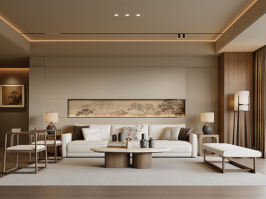 宋氏美学客厅效果图表现