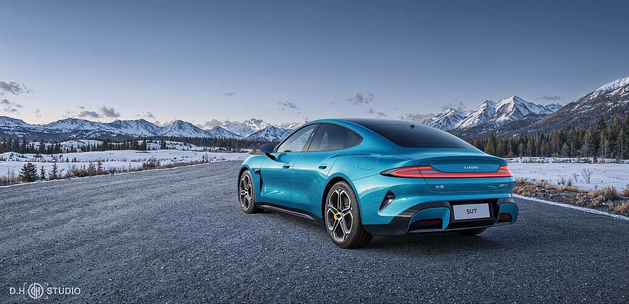 把SU7開(kāi)進(jìn)雪原（圖ZMzgzNDk0MTI4） - 修圖/后期 - 站酷設(shè)計(jì)師攝影師DH大海原創(chuàng)素材 - 站酷ZCOOL