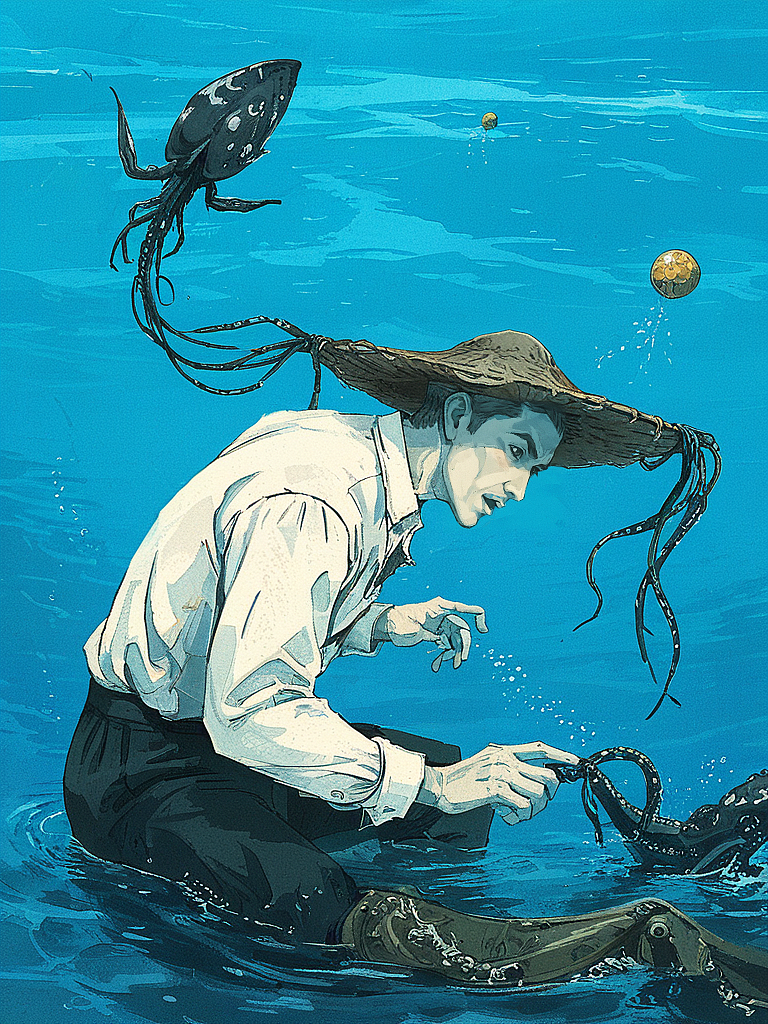 捕鱼（图ZMzgzNTA3MjQ0） - AI作品 - 站酷设计师海潮如峰原创素材 - 站酷ZCOOL