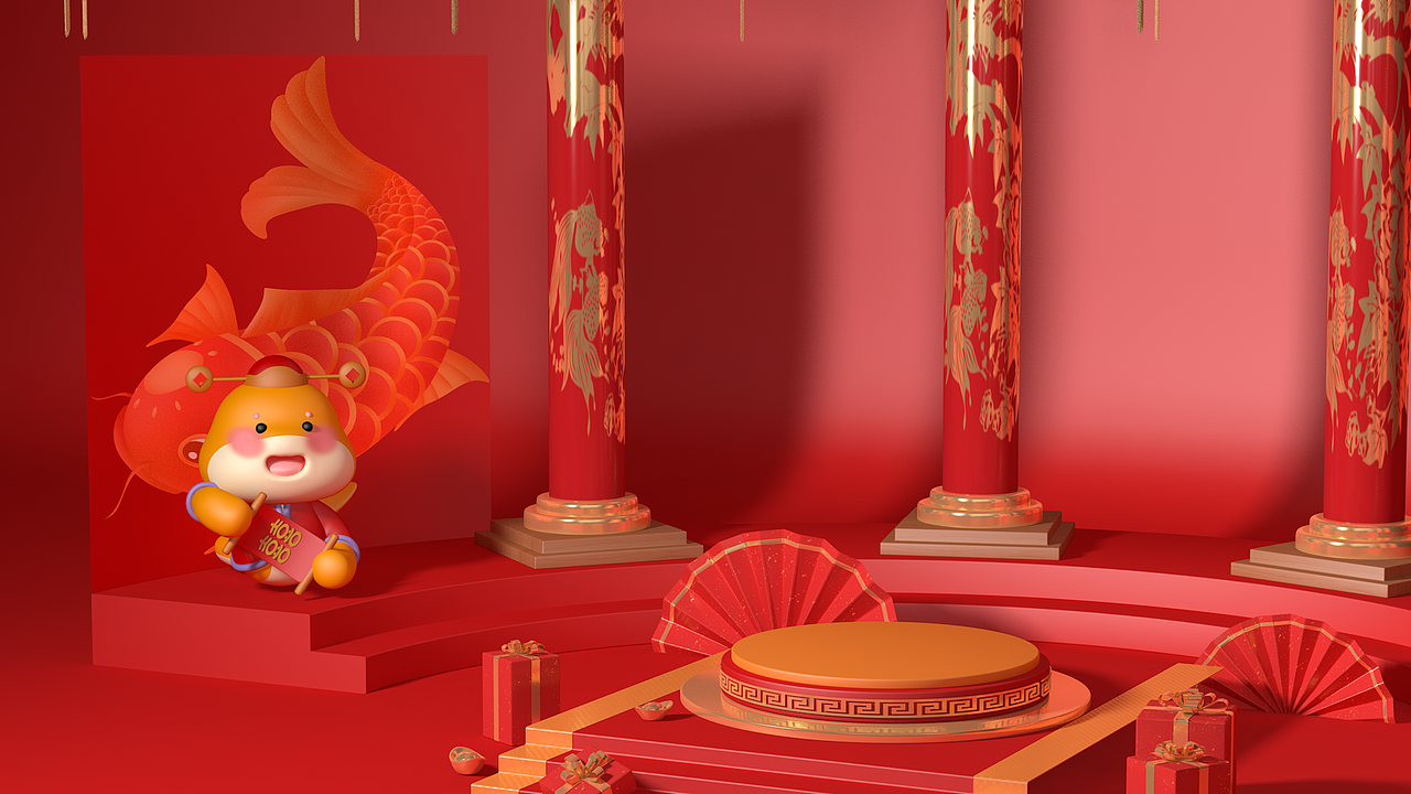 新年蛇年春节场景（图ZMzgzNTIwMzc2） - 场景 - 站酷设计师porlin0322原创素材 - 站酷ZCOOL