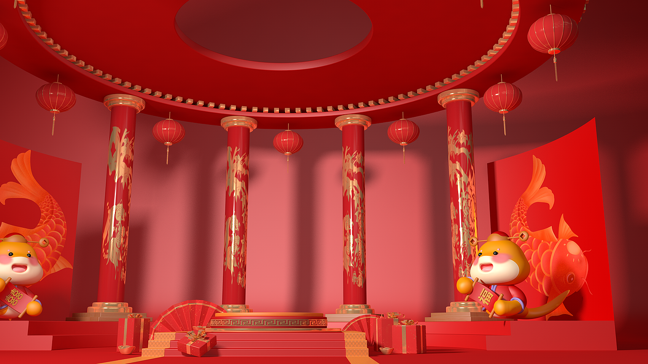 新年蛇年春节场景（图ZMzgzNTIwMzgw） - 场景 - 站酷设计师porlin0322原创素材 - 站酷ZCOOL