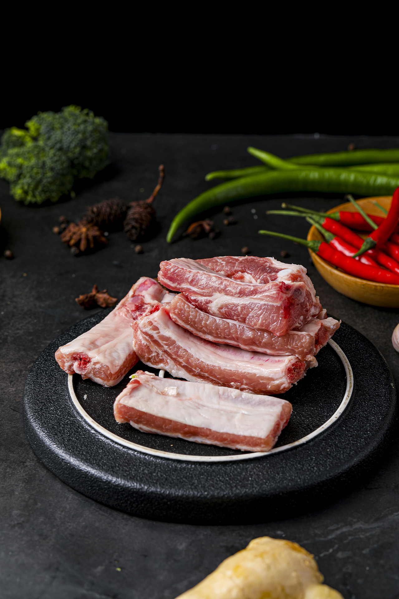 猪肋排新鲜黑猪肉猪排骨中段精品土猪冷冻原切小肋排 