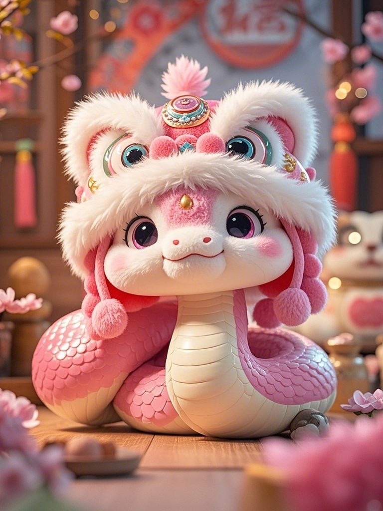 蛇年必须有小粉！（图ZMzgzNTI5Mjky） - AI作品 - 站酷设计师奶牛喵原创素材 - 站酷ZCOOL