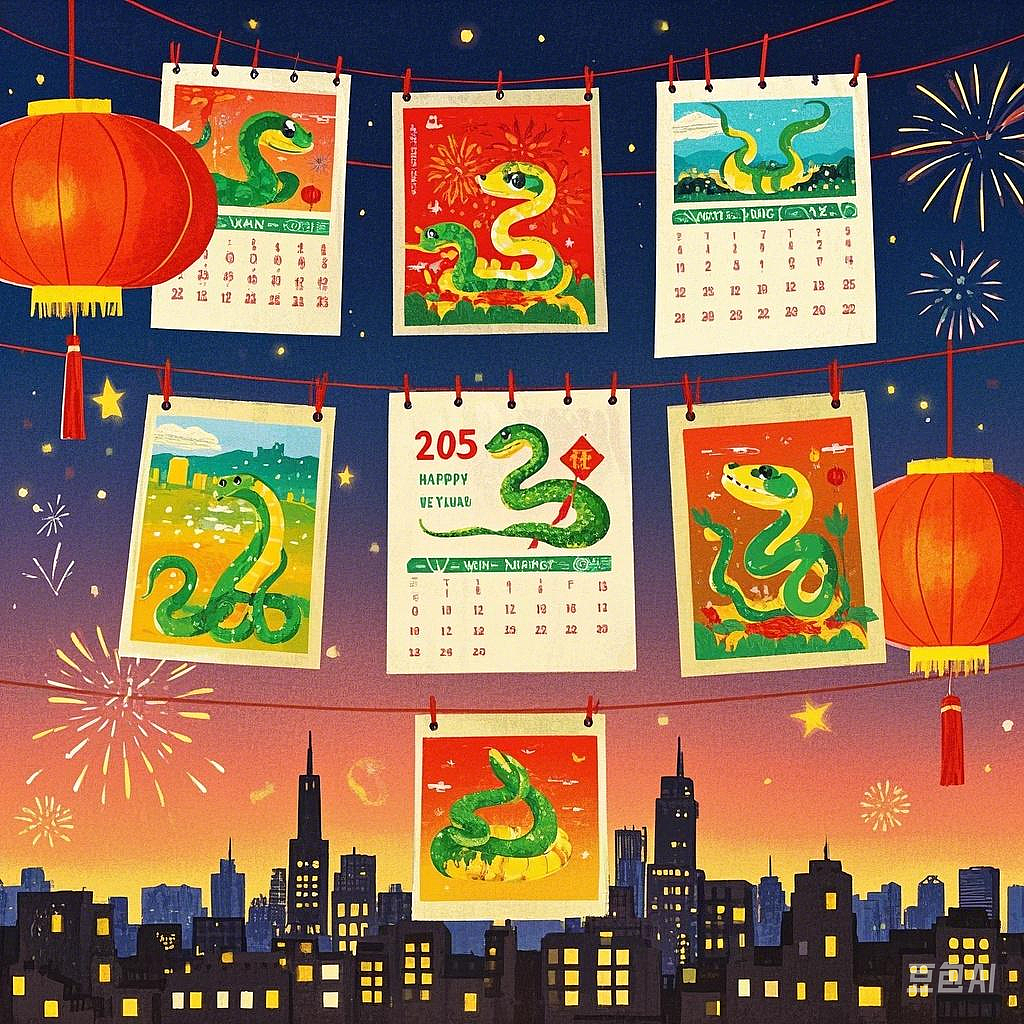 蛇年2025新年挂历（图ZMzgzNTMyNjgw） - 海报 - 站酷设计师沙僧SEA原创素材 - 站酷ZCOOL