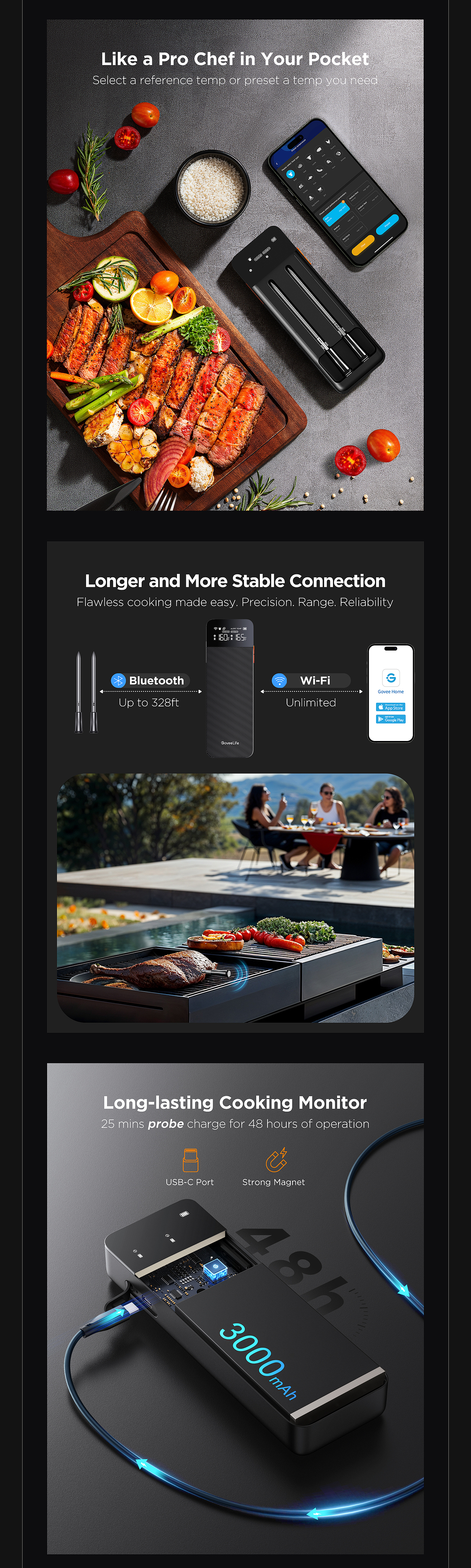 智能无线烤肉温度计