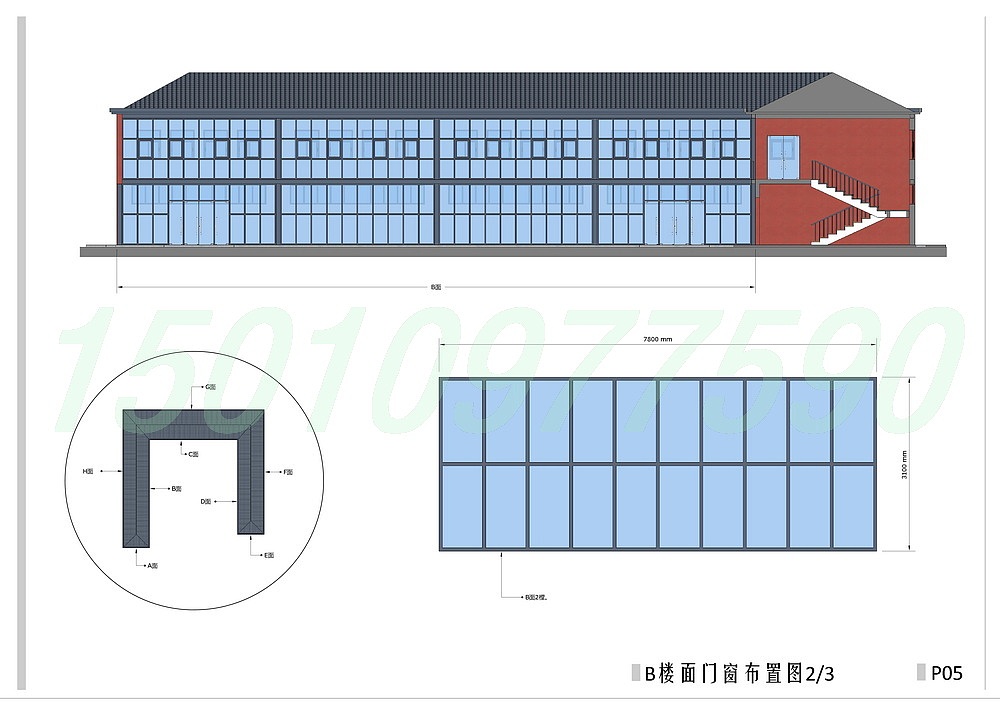 建筑门窗玻璃幕墙平面布置图