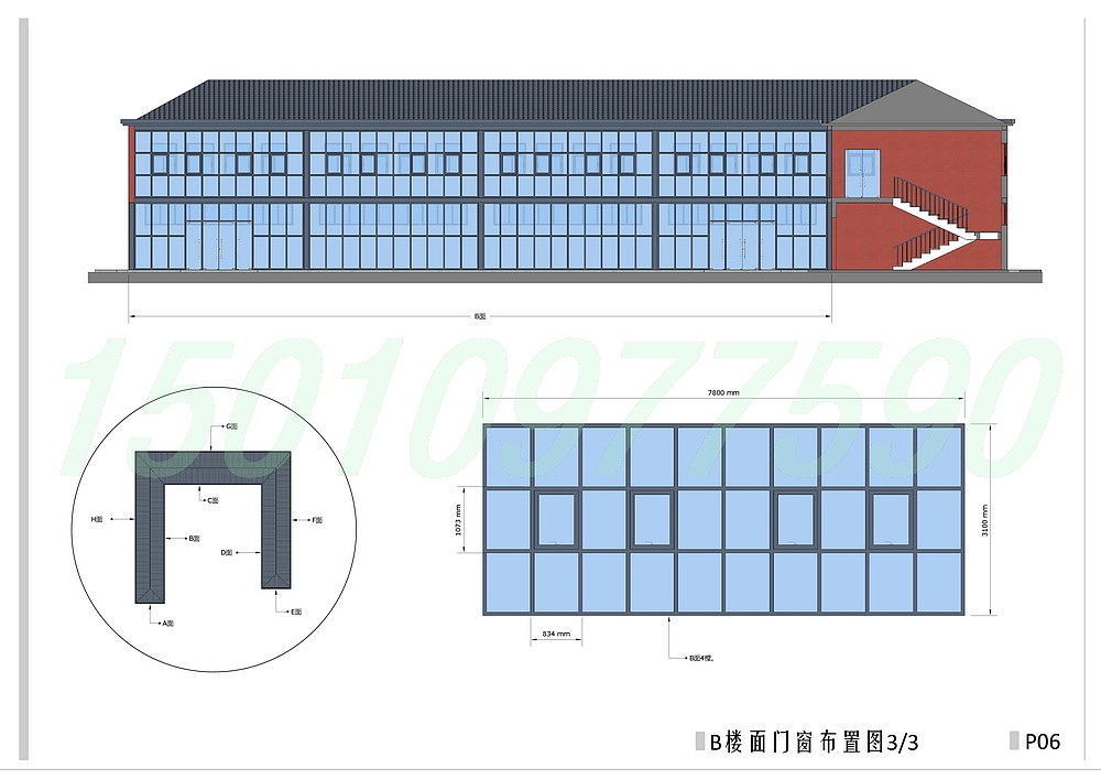 建筑门窗玻璃幕墙平面布置图