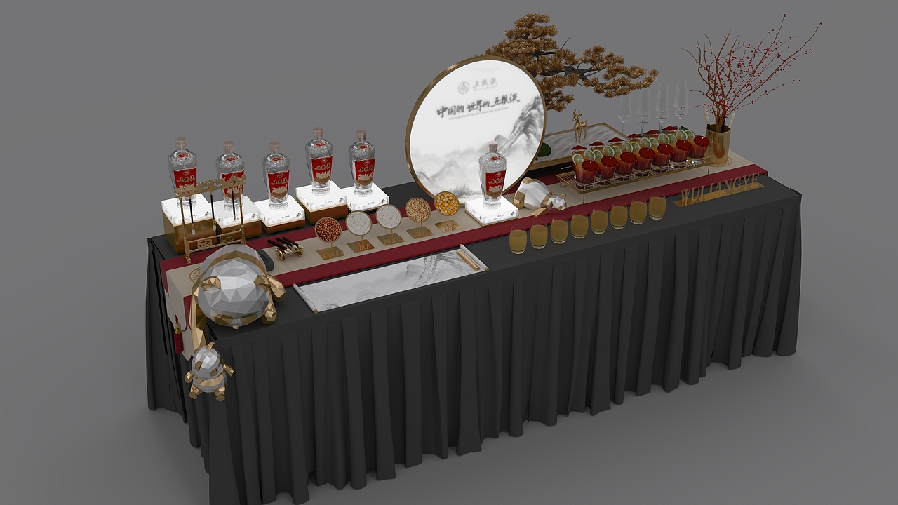 五粮液进出口公司海外晚宴通用版设计（图ZMzgzNTQyODk2） - 建筑/空间 - 站酷设计师栗宿艺术原创素材 - 站酷ZCOOL