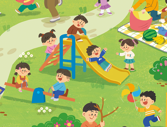 为《嘟嘟熊画报》画的专注力游戏画稿