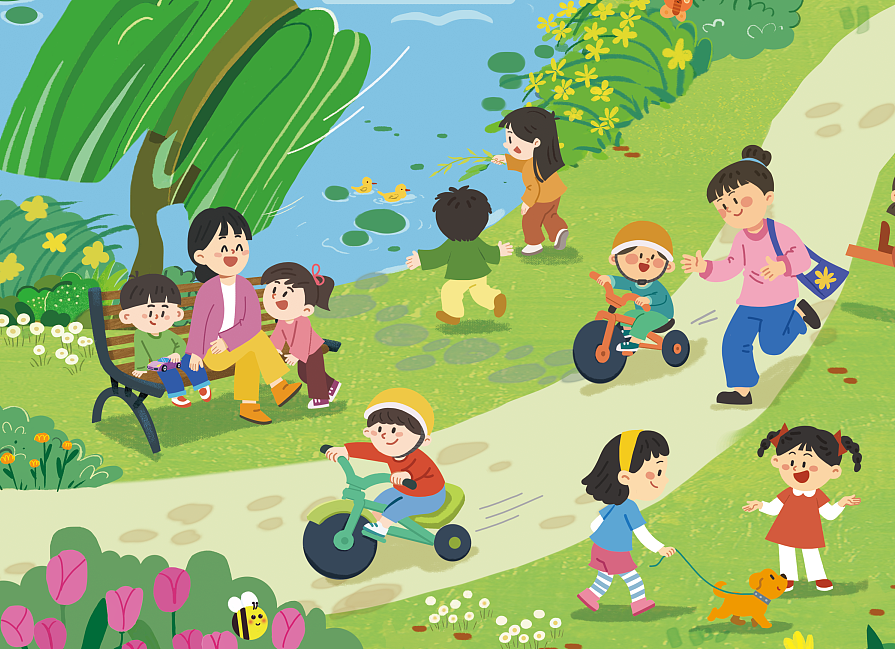 为《嘟嘟熊画报》画的专注力游戏画稿