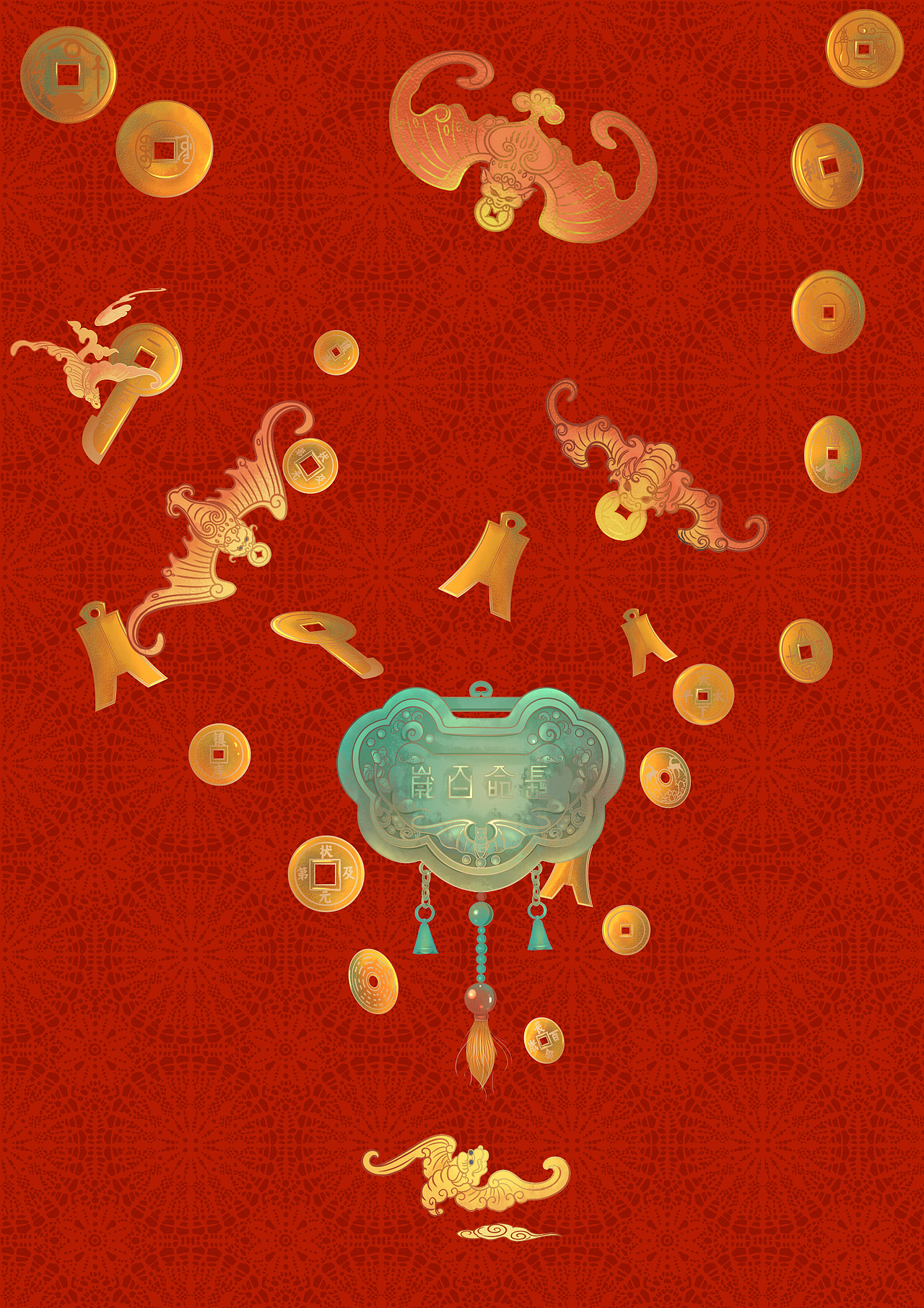 2025蛇年插画贺岁壁纸（图ZMzgzNTczNTUy） - 商业插画 - 站酷设计师四夕宇辉原创素材 - 站酷ZCOOL