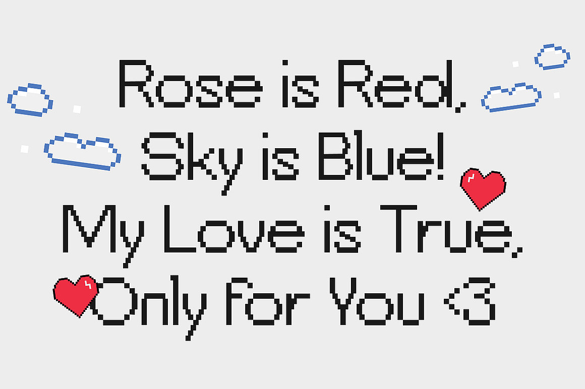 潮流复古怀旧Y2K像素马赛克电子游戏海报标题英文字体