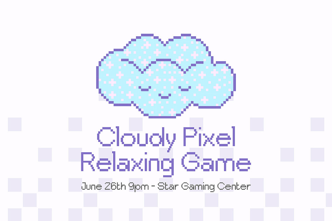 潮流复古怀旧Y2K像素马赛克电子游戏海报标题英文字体