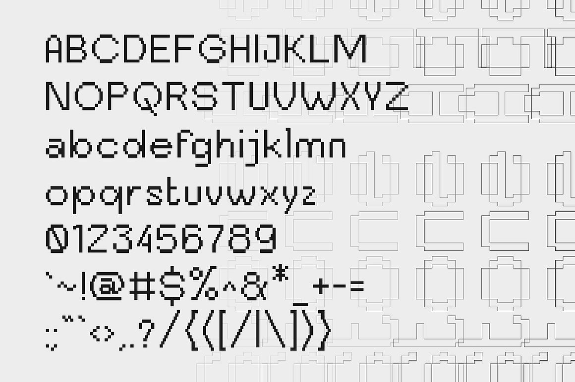 潮流复古怀旧Y2K像素马赛克电子游戏海报标题英文字体