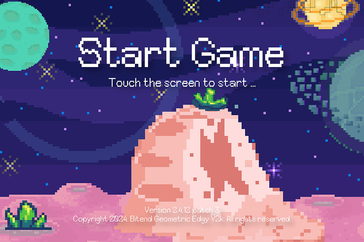 潮流复古怀旧Y2K像素马赛克电子游戏海报标题英文字体