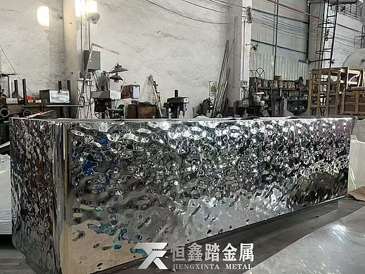 镜面水波纹吧台 室内大堂商务接待服务台定制