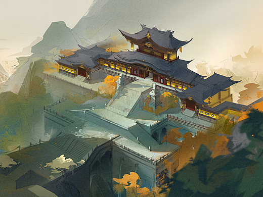 18年的一张游戏场景工作图