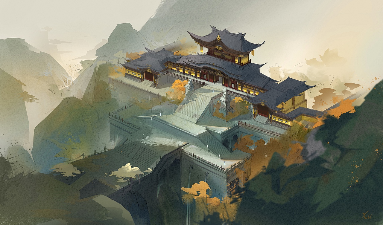 18年的一张游戏场景工作图