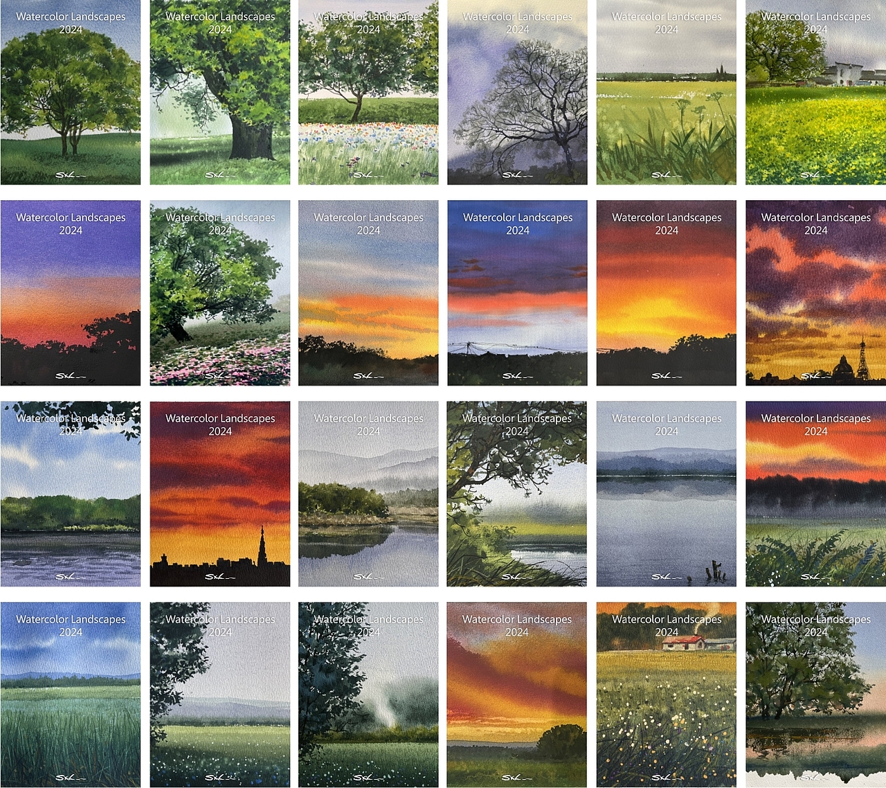 2024 水彩风景——日常小画总结