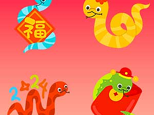 小蛇涂鸦——蛇年装饰插画贴纸