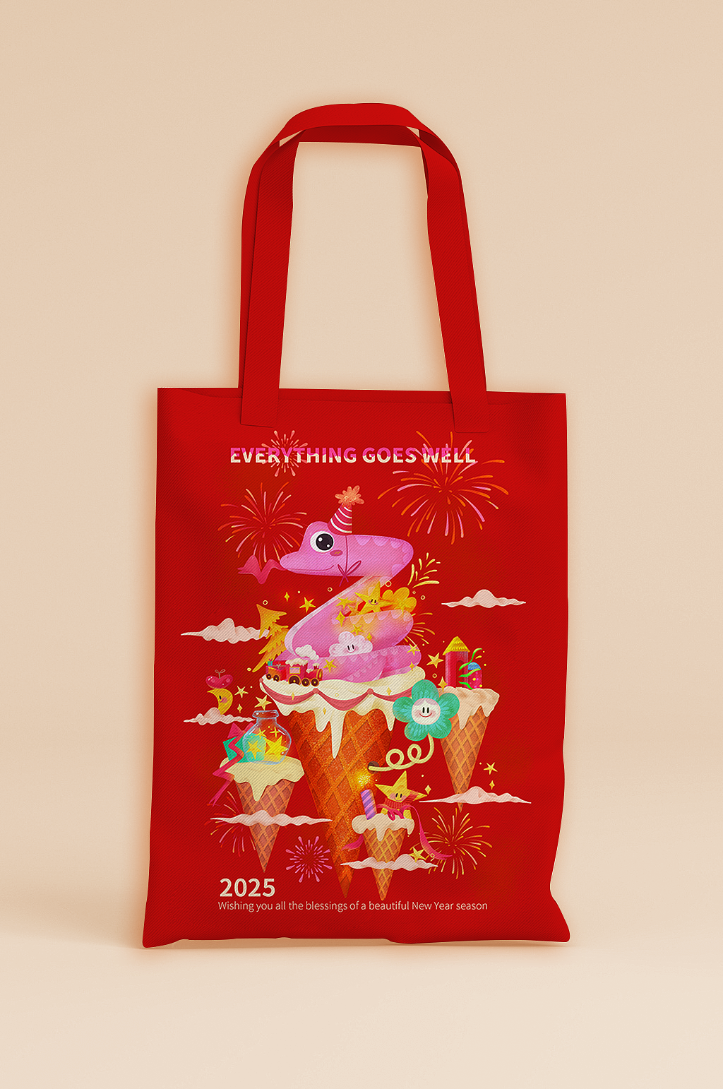 蛇年“许你轻松美好氛围系列-文创插画衍生品”