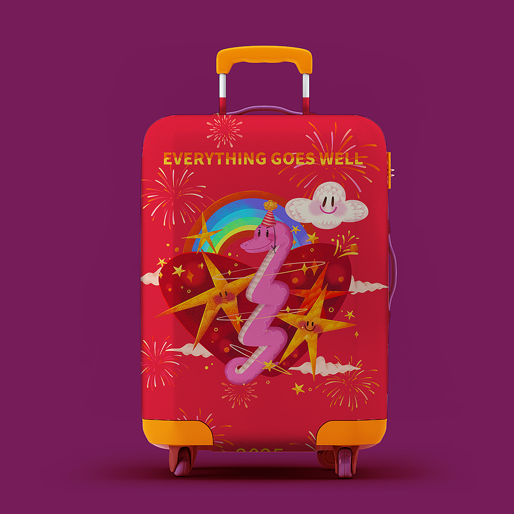 蛇年“许你轻松美好氛围系列-文创插画衍生品”