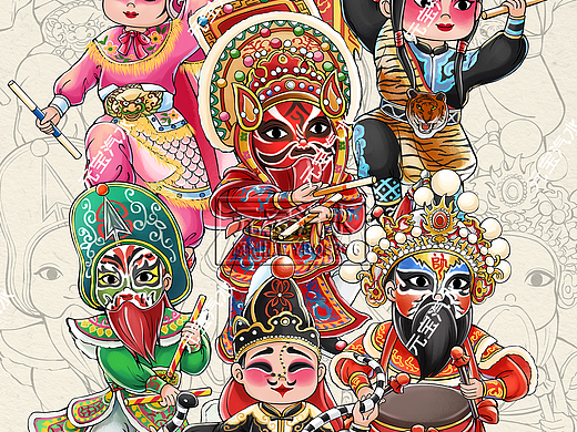 英歌舞人物插画系列