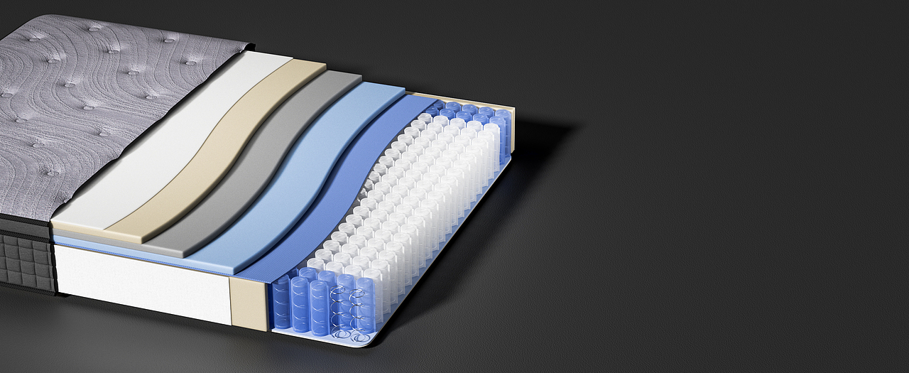 近期灰色床垫渲染
