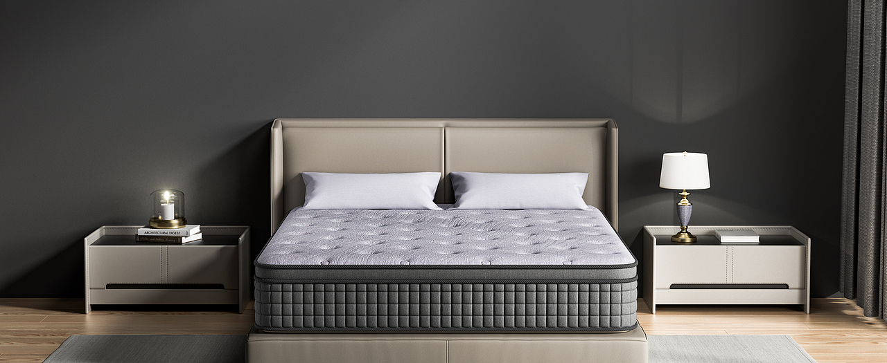 近期灰色床垫渲染