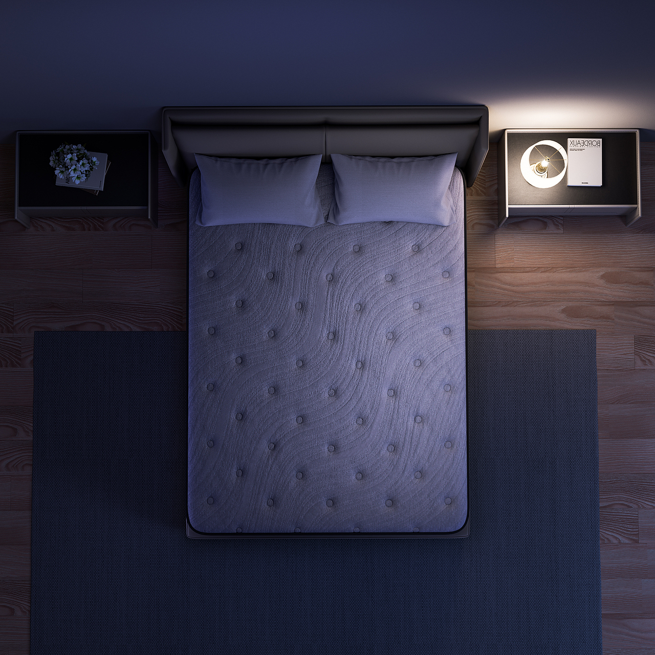 近期灰色床垫渲染