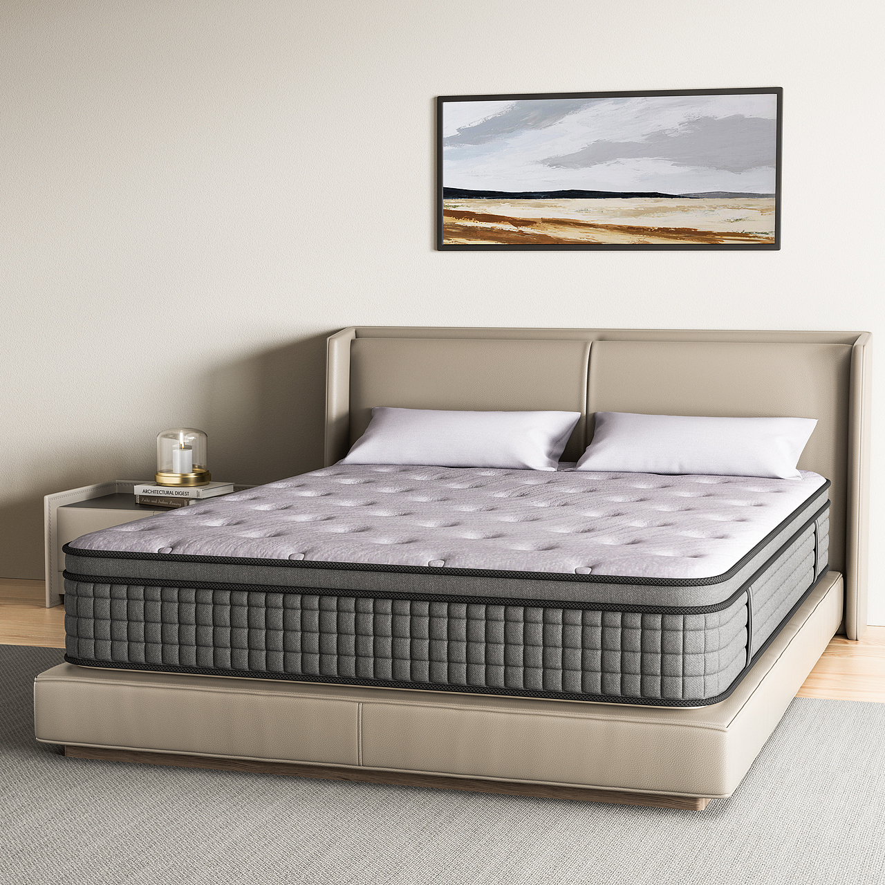 近期灰色床垫渲染