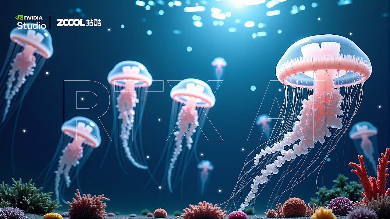 《RTX AI-海底潜水艇 探索海底奇幻之光》（图ZMzgzNjUzNTY0） - AI作品 - 站酷设计师是你的小兔子原创素材 - 站酷ZCOOL