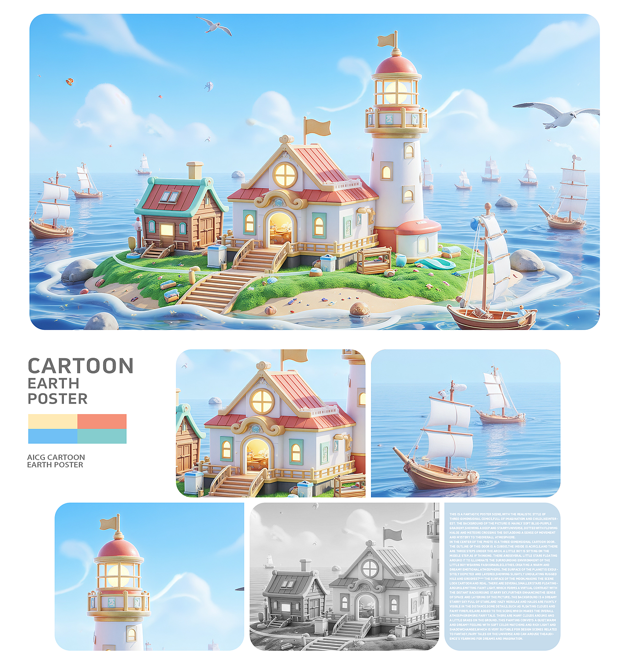 AIGC辅助三维卡通海报设计