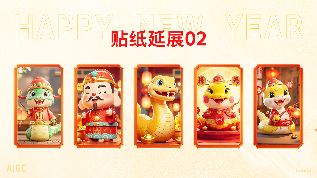 灵蛇贺岁-新年主题IP海报/物料贴纸