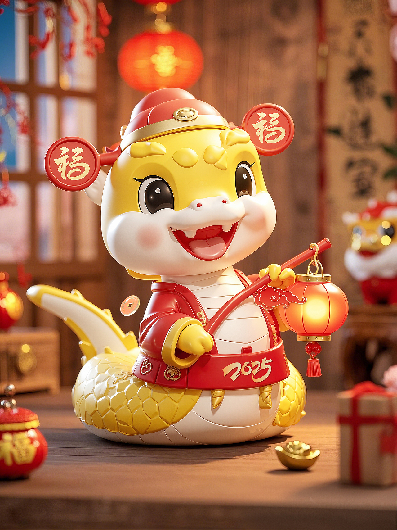 灵蛇贺岁-新年主题IP海报/物料贴纸（图ZMzgzNjcwMzYw） - 海报 - 站酷设计师白卯君原创素材 - 站酷ZCOOL
