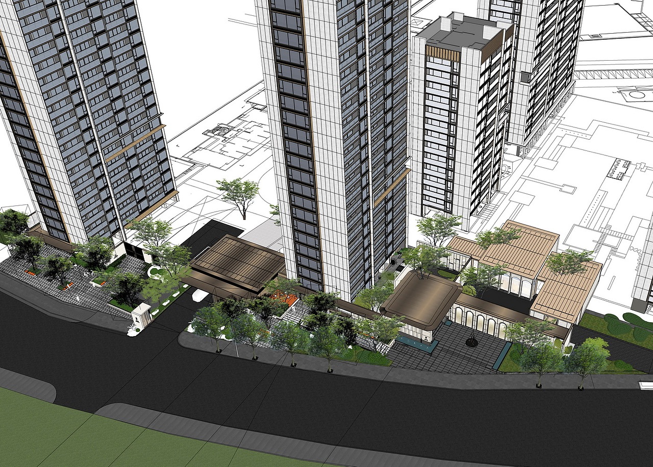 兴耀下沙15号地块示范区景观SU模型下载