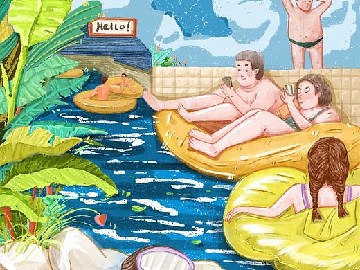 夏天最熱的那天去漂流吧（個人主頁-ZNzExODI2MzY=） - 商業(yè)插畫 - 站酷設(shè)計(jì)師查加七原創(chuàng)素材 - 站酷ZCOOL