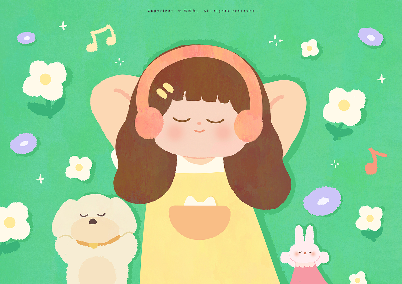 躺在草坪上
感受春天