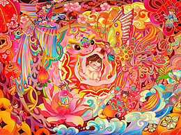 靈蛇迎新-蛇年插畫