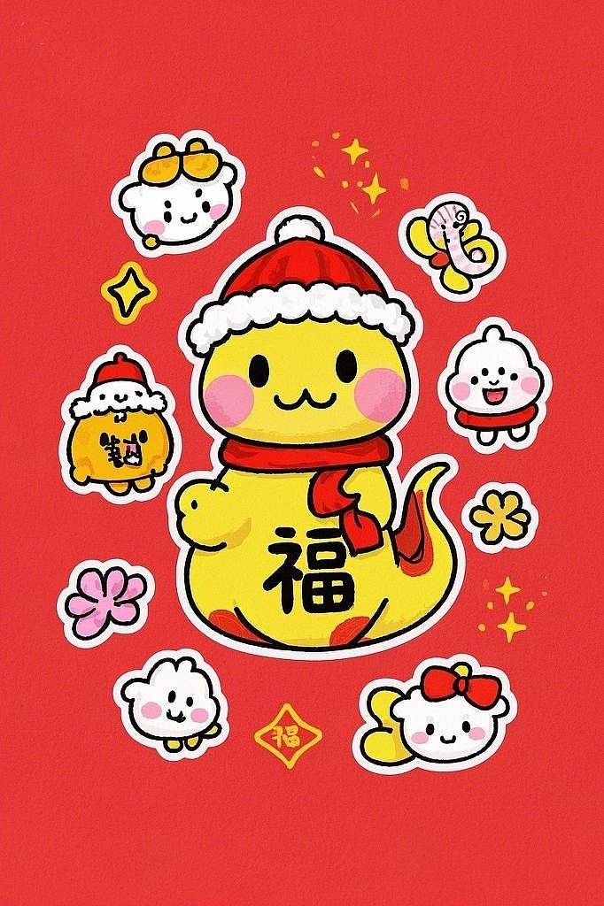 生肖蛇年贴纸（1）（图ZMzgzNjg3NTM2） - 商业插画 - 站酷设计师绝尘公子原创素材 - 站酷ZCOOL