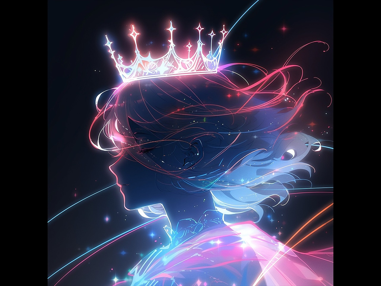 闪亮线条公主插画