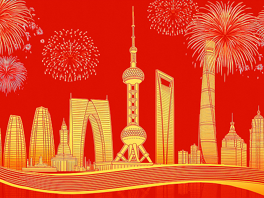 红色新年节日背景