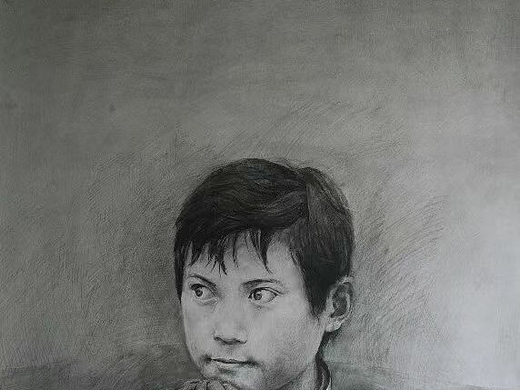 纯真眼神：一幅触动心灵的孩童素描