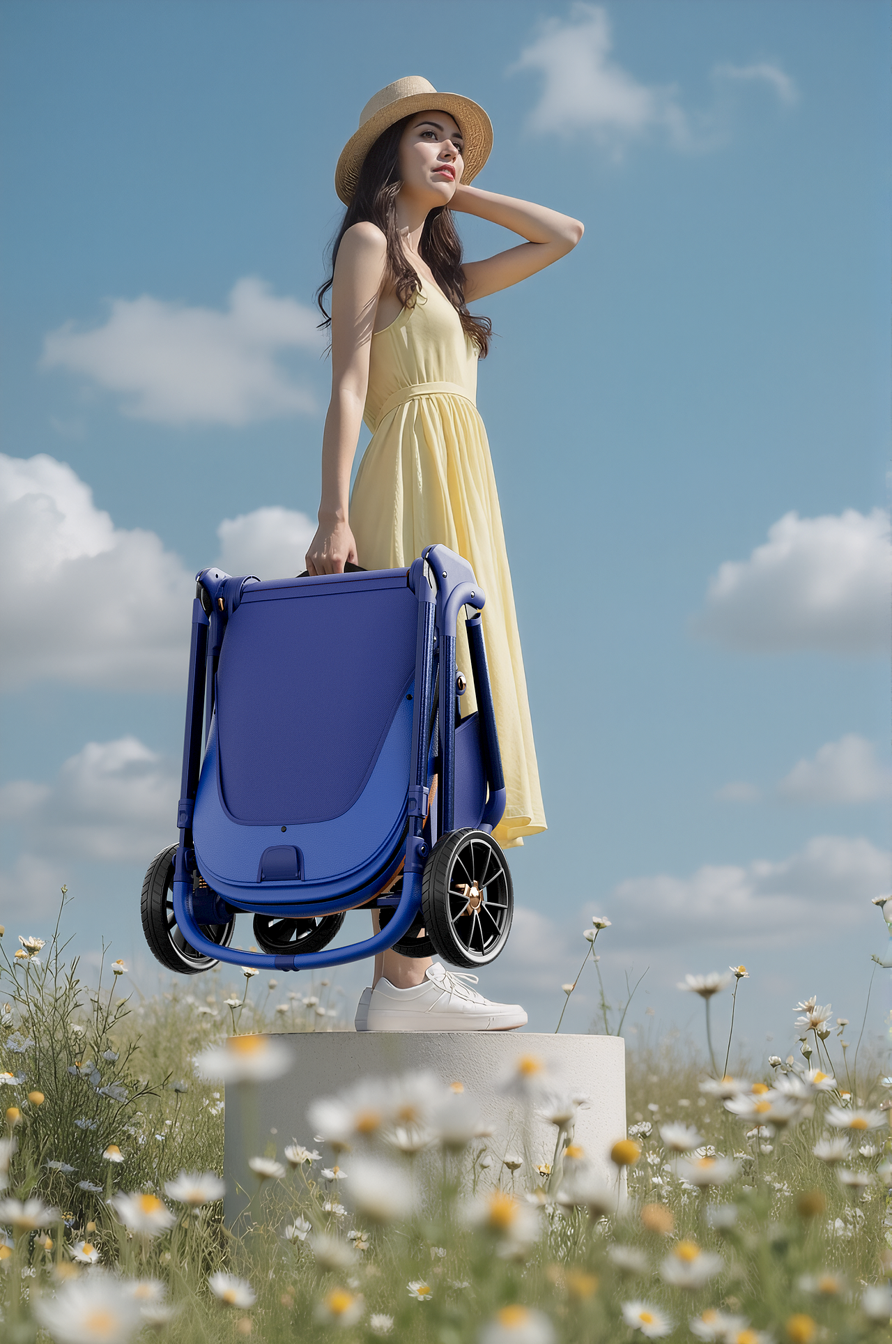 一款婴儿车3D渲染图/产品动画