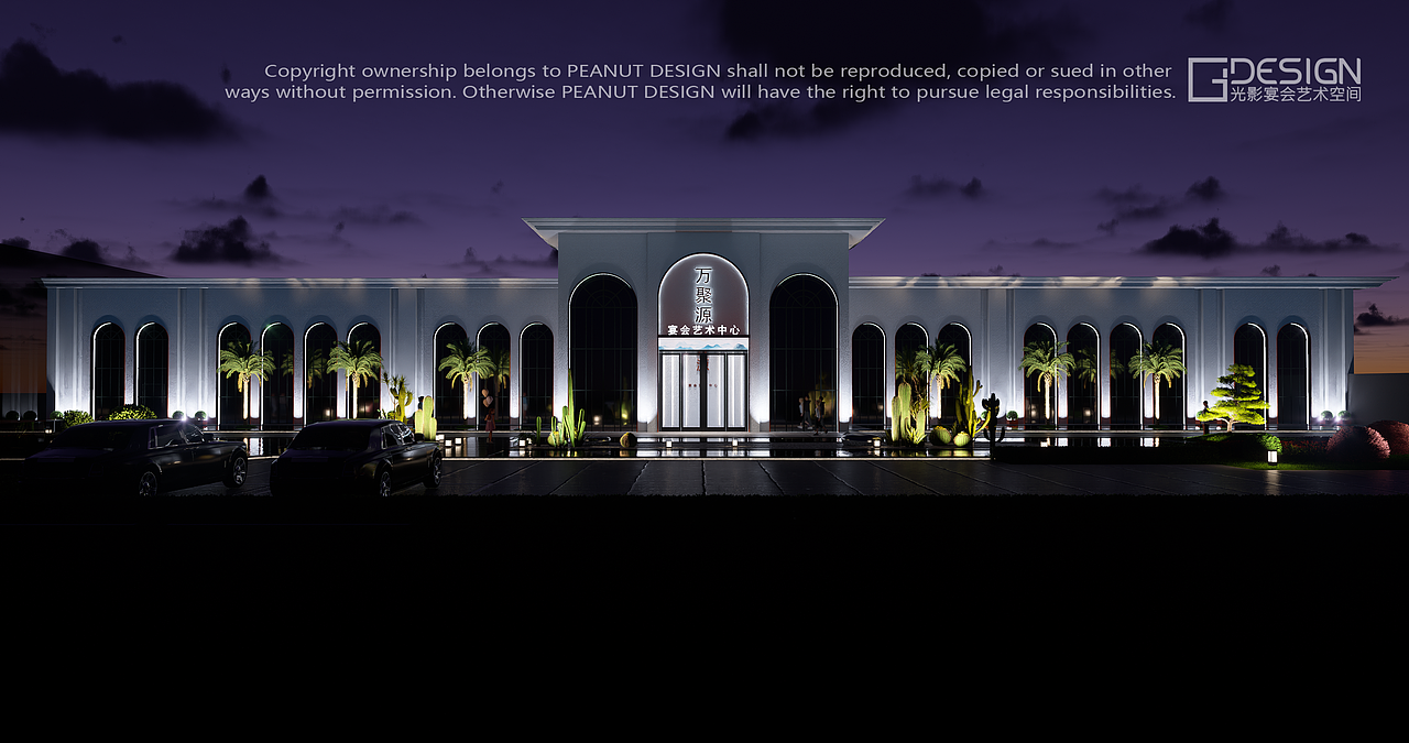 婚礼堂外景设计（图ZMzgzNzI4NTI0） - 商业空间设计 - 站酷设计师光影宴会艺术空间原创素材 - 站酷ZCOOL