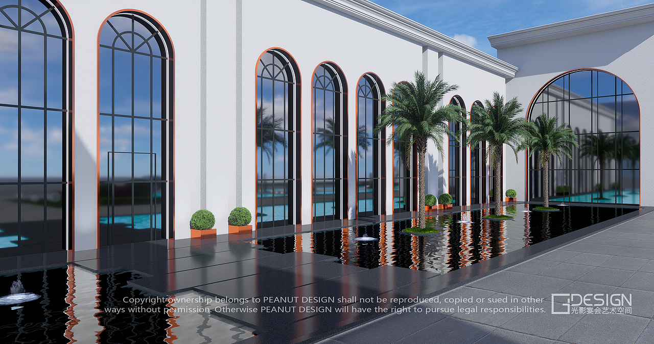 婚礼堂外景设计（图ZMzgzNzI4NTc2） - 商业空间设计 - 站酷设计师光影宴会艺术空间原创素材 - 站酷ZCOOL
