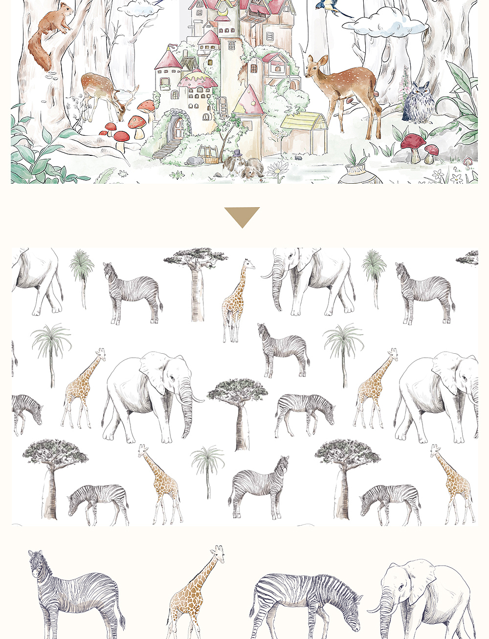 水彩插画-儿童床品